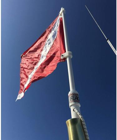 SPEARFISHING WORLD Dive Flag with Pole for Boat T-Top | Safety for Scuba, Freediving, and Snorkeling - Buy Online on GoSupps.com