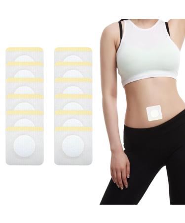 12Pcs Castor Oil Pack Wrap Castor Oil in Belly Button for Liver Detox Castor Oil Pads Disposable Castor Oil Pack Wrap Organic Cotton Self-Adhesive Castor Oil Patches(Oil Not Included)