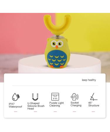 Kids U Shaped Electric Toothbrush - Cute Automatic Silicone Teeth Whitening Brush (USB Charging Yellow - Buy Online on GoSupps.com
