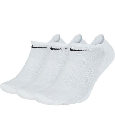 Nike Everyday Cushion No-show Training Socks (3 Pair) M White / Black
