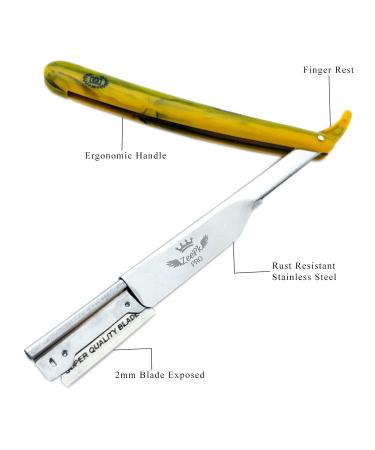 ZEEPK Beard Cut Throat Straight Razor - Exposed Blade Holder Salon Quality + 10 Blades - International Shipping - Buy Online on GoSupps.com