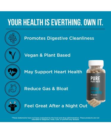 Pure for Men Stay Ready Fiber Supplement - 60 Capsules | Digestive Health & Wellness - Buy Online on GoSupps.com