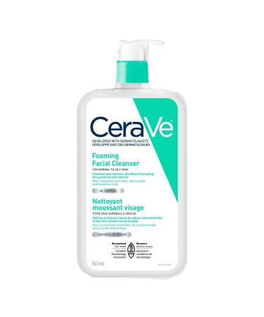 CeraVe FOAMING Face Cleanser Gentle Face Wash with Hyaluronic Acid Niacinamide Ceramides. Makeup Remover for oily skin won t clog pores. Oil & sebum control. Non-Comedogenic Sensitive Skin Men & Women 562ML Foaming Cleanser - 562 ml 562 ml (Pack of 1)
