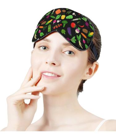 Colorful Vegetables Sleep Mask for Women - Adjustable Eye Shades & Comfortable Elastic Strap - Buy Online on GoSupps.com