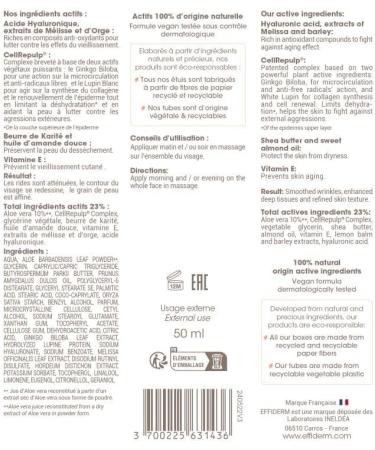 EFFIDERM - Anti-Aging Rich Cream - CellRepulp Complex Formula - Shea Butter and Sweet Almond Oil - Mature Skin - 50 ml tube made of recycled plastic - Buy Online on GoSupps.com