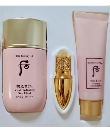 Shop Korea Vital Hydrating Sun Fluid 60ml SPF 50+/PA+++ - Sunscreen with Zinc Oxide Hyaluronic Acid & Ginseng | Special Gift Set + Lipstick - Buy Online on GoSupps.com