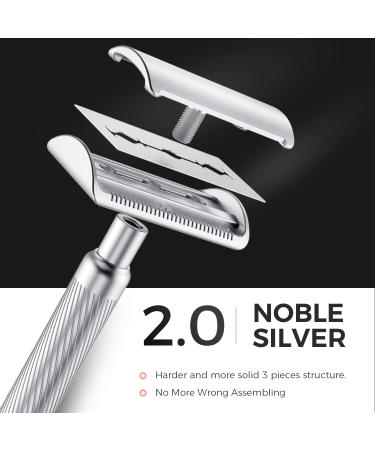 Zomchi Classic Razor Plane 2.0 - Premium Silver Metal Shaving Tool for Men & Women | Eco-Friendly Reusable 5-Fold Cutting Blades - Buy Online on GoSupps.com
