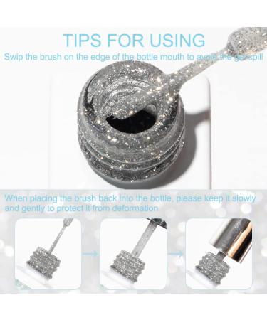 SUPWEE Silver Reflective Gel Polish Liner for Sparkle Nail Art - Glitter Diamond Design, Manicure Soak Off, DIY Painting - UV Lamp Gel - Buy Online on GoSupps.com