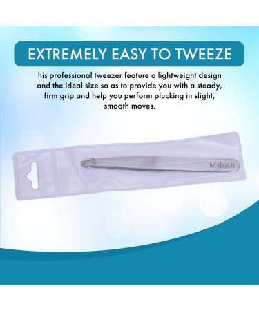Stainless Steel Slanted Tweezer for Ingrown Hair Removal - Professional Eyebrow, Chin, and Facial Hair Remover - Ergonomic Design for Precision Plucking - Buy Online on GoSupps.com