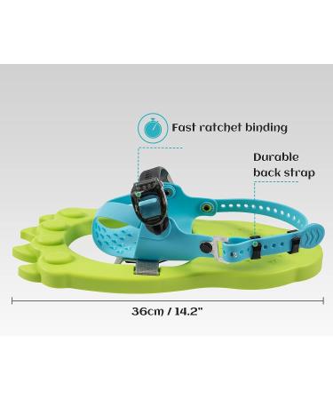 G2 16 Inch Kids Snowshoes Storage Bag with Fast Ratchet Binding - Green/Blue | Ideal for Child Youth Boys and Girls | Includes Trekking Poles - Buy Online on GoSupps.com