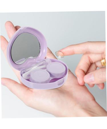 Solustrie Travel Contact Lens Case - Violet Purple Organizer & Remnant Tool for Autumn/Winter - Compact 7.2x5.8x2cm - Buy Online on GoSupps.com