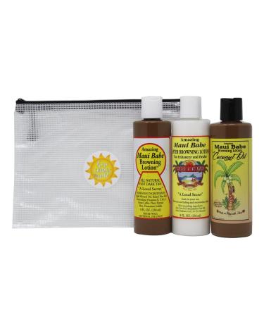 Maui Babe Tanning Lotion Set - Original & Coconut Browning Lotion + Skin Nourishing After Browning Lotion (3 Pack) - Buy Online on GoSupps.com