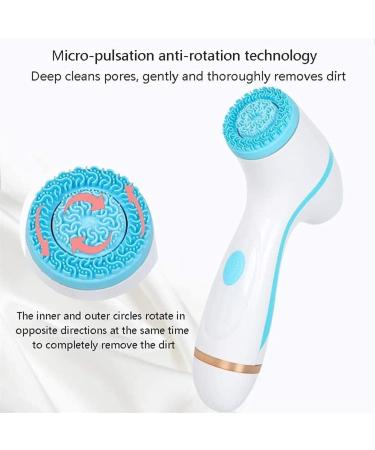Corsehild Facial Cleanser Brush 3 in 1 Electric Facial Cleansing Brush Spin Face Brush for Deep Cleansing Gentle Exfoliating and Massaging 3 Brush Heads Rechargeable (Color : Blue) - Buy Online on GoSupps.com