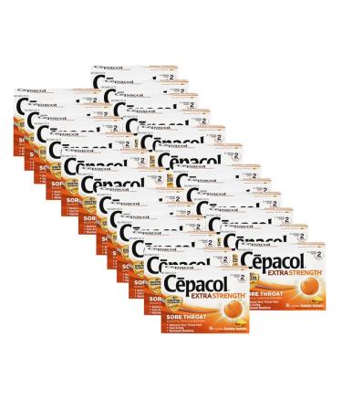 Cepacol Maximum Strength Throat Drop Lozenges Honey Lemon 16 Count (Pack of 24)