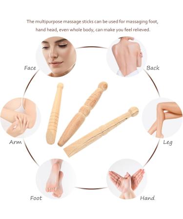 Lurrose 3-Set Wooden Acupuncture Rods & Massage Tools for Deep Tissue & Thai Massage | Premium Handheld Acupuncture Pen & Face Massager - Buy Online on GoSupps.com