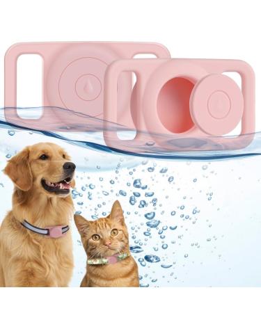 Ainiv silicone protection case waterproof protective cover for Airtag compatible with Apple Airtag GPS Finder dog collar pet loop holder for airtdays tracking finder dogs and cat pet accessories pink water-tight