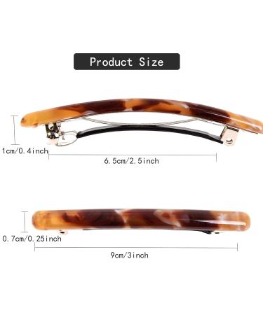 4 Pack Skinny French Hair Clips - Tortoise Shell Styles for Thin & Thick Hair - Girls Hair Accessories in Purple Coffee Milk Brown-Green & Classic Black Marble - Buy Online on GoSupps.com
