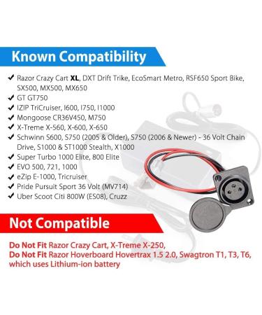 XLR Charging Port for EVO & Razor Electric Scooters | Free Connector & Cable Included - Buy Online on GoSupps.com