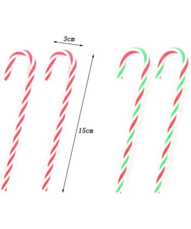 Christmas Small Cane Acrylic Red and White Cane Santa's Plastic Candy Cane 1 Pack of 6 Red White Green - Buy Online on GoSupps.com