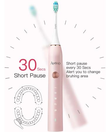 Apiyoo P7 Rechargeable Sonic Electric Toothbrush | 5 Brushing Modes & 2 Min Timer | IPX7 Waterproof | for Adults (White) - Buy Online on GoSupps.com