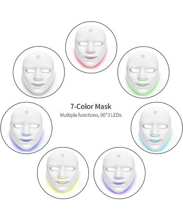 Photon Light Therapy LED Face Mask 7 Multi Colour Lights for Anti Aging Facial Beauty Device UK - Buy Online on GoSupps.com