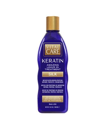 Vital Care Keratin Amazing Leave-In Treatment Silk - Gentle Keratin Complex Hair Treatment is Non-Stripping for Daily Use  Hydrating & Repairing - Abyssinian  Avocado & Sunflower Seed Oil