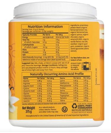 2250 N Coral Canyon Plantbased Warrior Protein Warrior Classic Plus Vanilla 375g - Buy Online on GoSupps.com