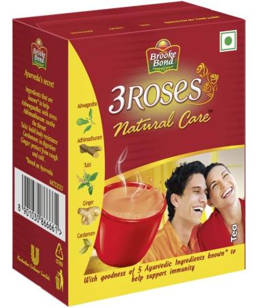 RED LABEL Brooke Bond 3 Roses Th de soin naturel avec 5 ingr dients ayurv diques 100 g - Buy Online on GoSupps.com