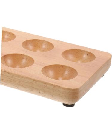 Gadpiparty Egg Tray Fridge Food Tray Eggs Refrigerator Wooden Tray Wood Egg Holder Egg Stand Acacia Double Row - Buy Online on GoSupps.com