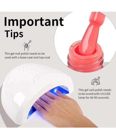 Coral Orange Gel Nail Polish - 0.54 Fl Oz UV/LED Soak Off - Perfect for Autumn & Winter - Buy Online on GoSupps.com