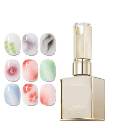 XUQEAYWD Effect Gel - 15ml UV/LED Gel with Aquatic Gradient - Strong Nail Base with Long-Lasting Bloom Effect for Going Out Travel Home & School