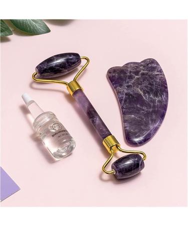Buy MESKEL Amethyst Rough Stone Gua Sha Scraper & Jade Roller - Anti-Wrinkle Beauty Skin Care Tool Set (Type 5) - International Shipping - Buy Online on GoSupps.com