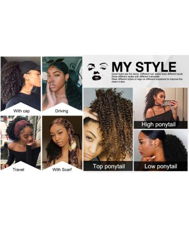 Colorfulpanda Afro Kinky Curly Ponytail 14inch - Black/Auburn Synthetic Hair Extension for Black Women - Buy Online on GoSupps.com