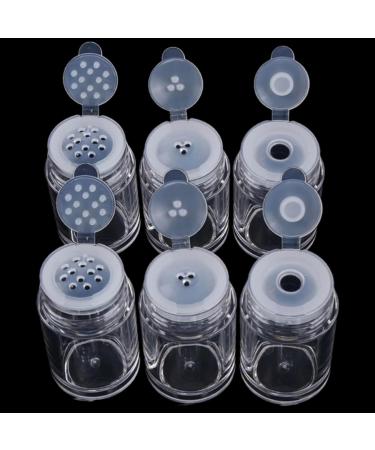 6 Pieces 10ml Mini Refillable Empty Loose Powder Bottles - Travel Cosmetic Containers for Glitter & Eyeshadow - Buy Online on GoSupps.com
