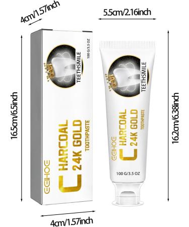 Charcoal and Gold Toothpaste with Natural Bamboo Extract Gently Polishing Formula for Stain Removal Freshens Breath and Strengthens Enamel Peppermint 3.5 OZ - Buy Online on GoSupps.com