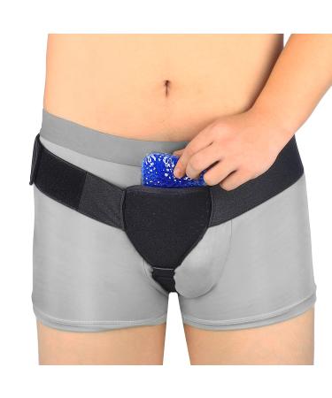 XRUIDI Hernia Belt for Men Inguinal Hernia Support Truss for Left or Right Side with Hot and Cold Packs for Hernia Repair (Small/Medium)