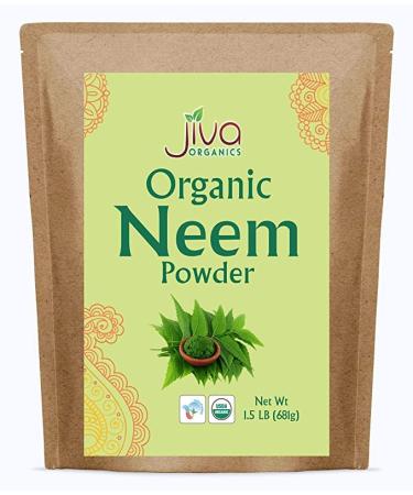 Jiva Organics Organic Neem Leaf Powder 1.5 Pound Bulk Bag - Azadirachta Indica - Food Grade