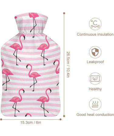 Pink Flamingo Hot Water Bottle with Plush Cover | Hand Warmer for Adults & Kids - 26.5x15.3cm | International Shipping Available - Buy Online on GoSupps.com