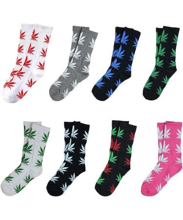 Kpop Space Men's Cotton Weed Crew Socks | Fashion Marijuana Leaf Long Casual Socks (Uniform code H05) - Buy Online on GoSupps.com