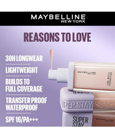 M-aybelline New York Super Stay Lumi Matte Liquid Foundation 30 HR Long Lasting yet Lightweight 125 35ml - Buy Online on GoSupps.com