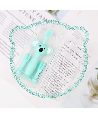 Vicloon Silicone Toothbrush for Babies | Koala Head Handle Suction Cup Design Protective Ring Storage Box & 2 Interchangeable Brush Heads - International Shipping Available - Buy Online on GoSupps.com
