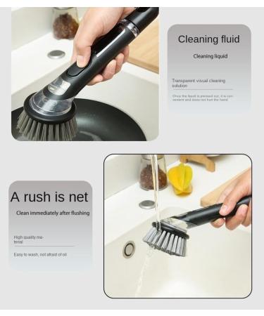 The Pot-Washing Tool is a Pot-Washing Brush with a Long Handle and Added Liquid. Cleaning Brush. Kitchen Household decontamination dishwashing Brush. (with 3 Brush Heads) Pet Brush  - Buy Online on GoSupps.com
