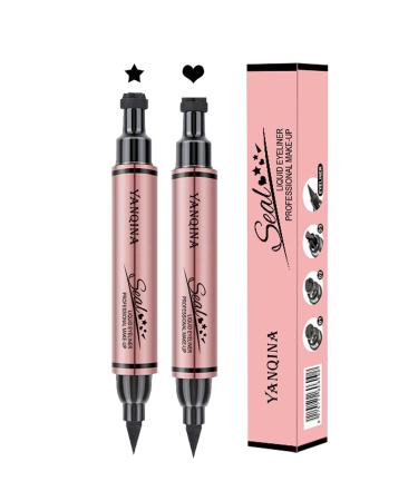 Heart Eye Liner Stamp - Double-Ended Eye Liner Stamps | Waterproof Stamp Eye Liner Soft Long-Lasting Winged Eye Liner for All Kinds of Eye Makeup