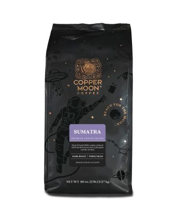 Copper Moon Whole Bean Coffee, Dark Roast, Sumatra Blend, 5 Lb Whole Bean 5 Pound (Pack of 1)