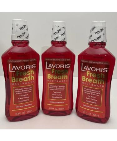 Original Cinnamon Lavoris Fresh Breath Mouthwash - 3 Pack of 16.9 oz Bottles - Buy Online on GoSupps.com