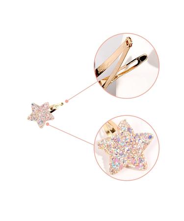 Cute Star Metal Snap Hair Clips - Set of 16 | Sparkly Fashion Barrettes for Women & Girls | No-Slip Accessories for Parties & Birthdays - Buy Online on GoSupps.com