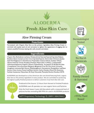 Aloderma Aloe Firming Face Cream | 67% Organic Aloe Vera | Anti-Aging Face & Neck Cream with Vitamin E | Natural Skin Renewal | 1.7oz - Buy Online on GoSupps.com
