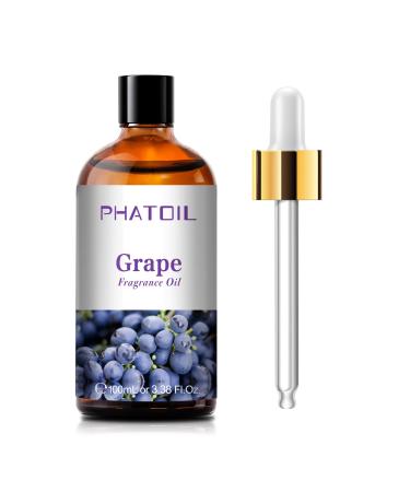 PHATOIL Grape Essential Oils for Aromatherapy Essential Oils for Diffusers for Home Premium Quality Grape Fragrance Oil Perfect for Diffuser Relaxation Yoga Skin Care - 100ml Grape 100.00 ml (Pack of 1) - Buy Online on GoSupps.com