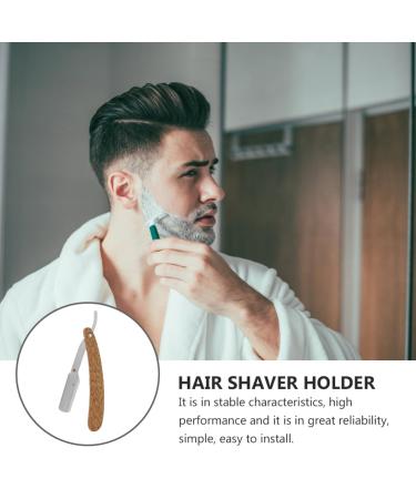 FRCOLOR Red Sandalwood Manual Shaver for Men - Durable Beard Shaver Tool with Catcher & Holder | 1 Count (Khaki - Buy Online on GoSupps.com