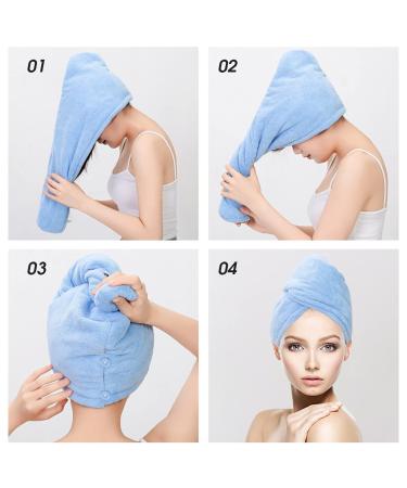 Microfiber Hair Wrap Towels 2 Pack for Long Hair Drying | Blue & Gray Anti Frizz Towels for Women with Curly Hair - Buy Online on GoSupps.com